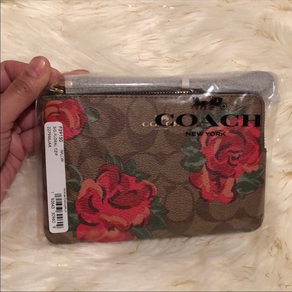 NWT COACH ZIP WRISTLET POPPY FLORAL SIGNATURE - Picture 3 of 3